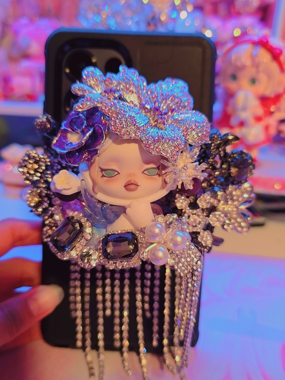 Luxury Sp Crystal Doll Phone Clip - Women Accessories